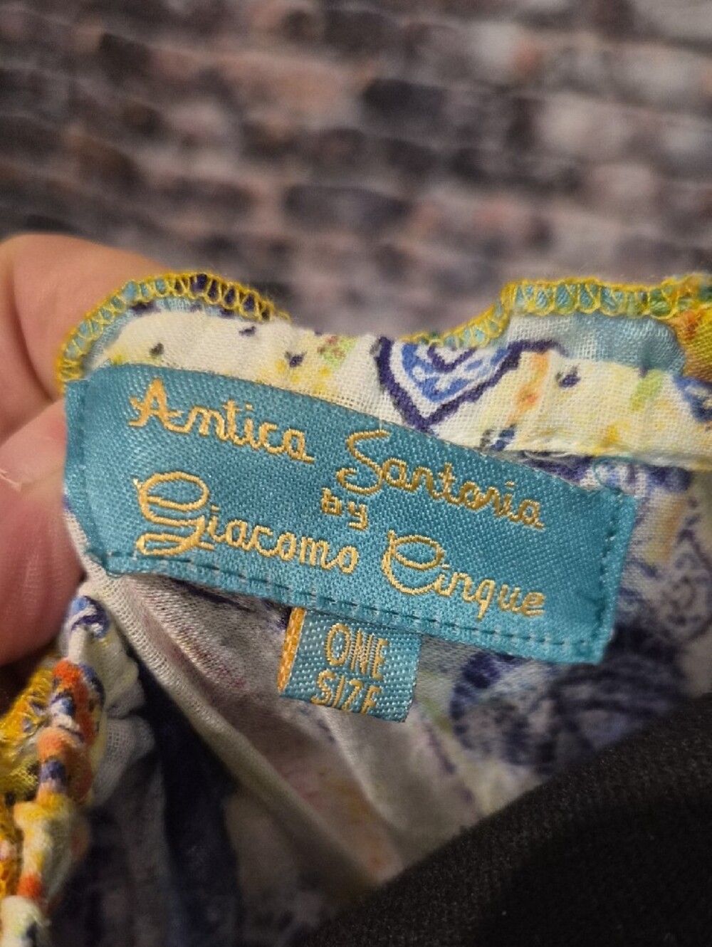 Antica Sortoria Embroidered Floral Long-Sleeve Tassel Dress in Blue and Yellow - Picture 2 of 12